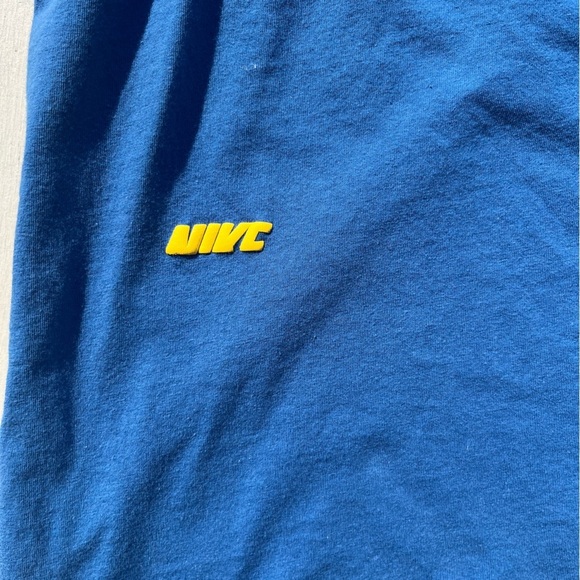 Men's Nike T-Shirt Blue All-Over Spell XL Swish Logo Streetwear City Sports - Picture 6 of 15